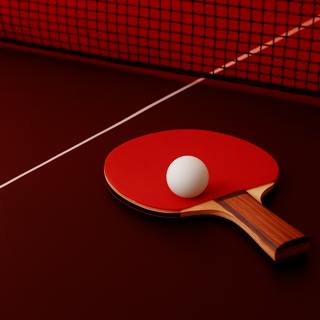 Tischtennis Schläger, Ball und Platte